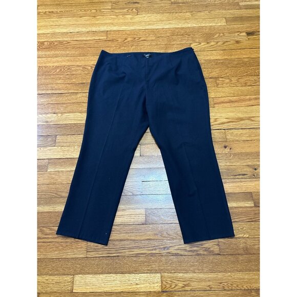 Talbots Women's Side Zip Dress Pants Size 16WP Plus Petite Navy Blue Stretch - Picture 1 of 7